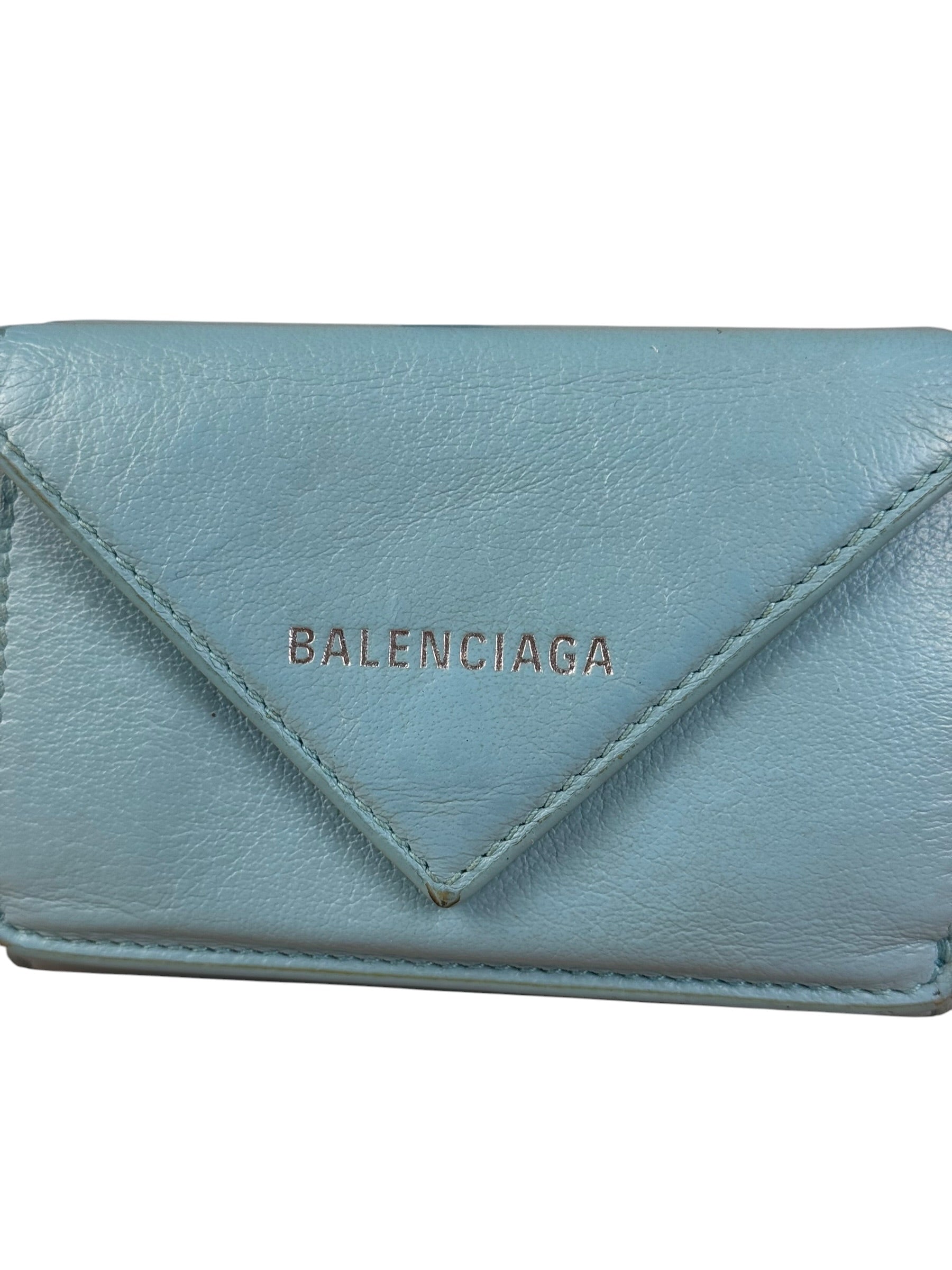 Balenciaga Baby Blue Tri-Fold Wallet