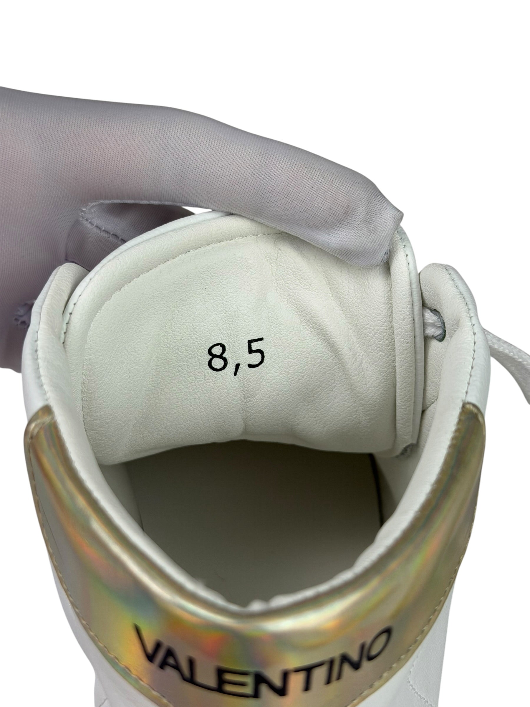 Valentino White Mabel High Top Sneaker