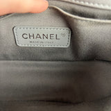 Chanel CC Silver Lambskin Quilted Boy Bag Red Stingray 2012