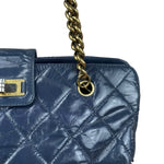 Chanel Blue Aged Quilted 2.55 Leather Chain Tote 2011