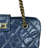 Chanel Blue Aged Quilted 2.55 Leather Chain Tote 2011