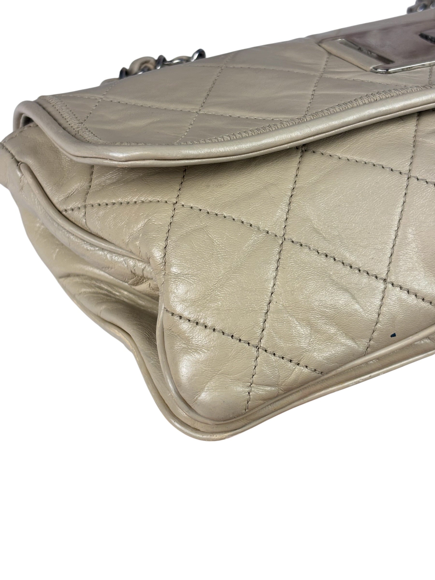 Chanel Light Grey Quilted Mademoiselle Chain Flap Bag 2008