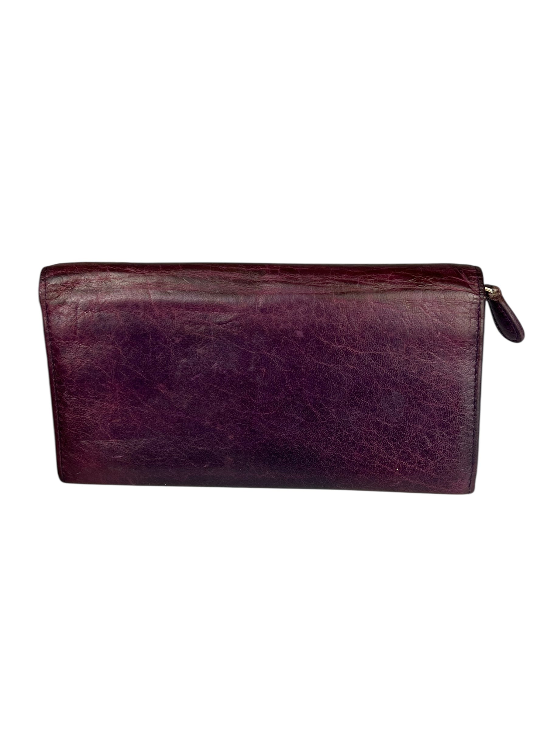 Balenciaga Purple Moto Flap Wallet