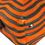 Fendi DotCom Click Striped Hypnotic Suede 2 Way