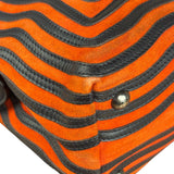 Fendi DotCom Click Striped Hypnotic Suede 2 Way