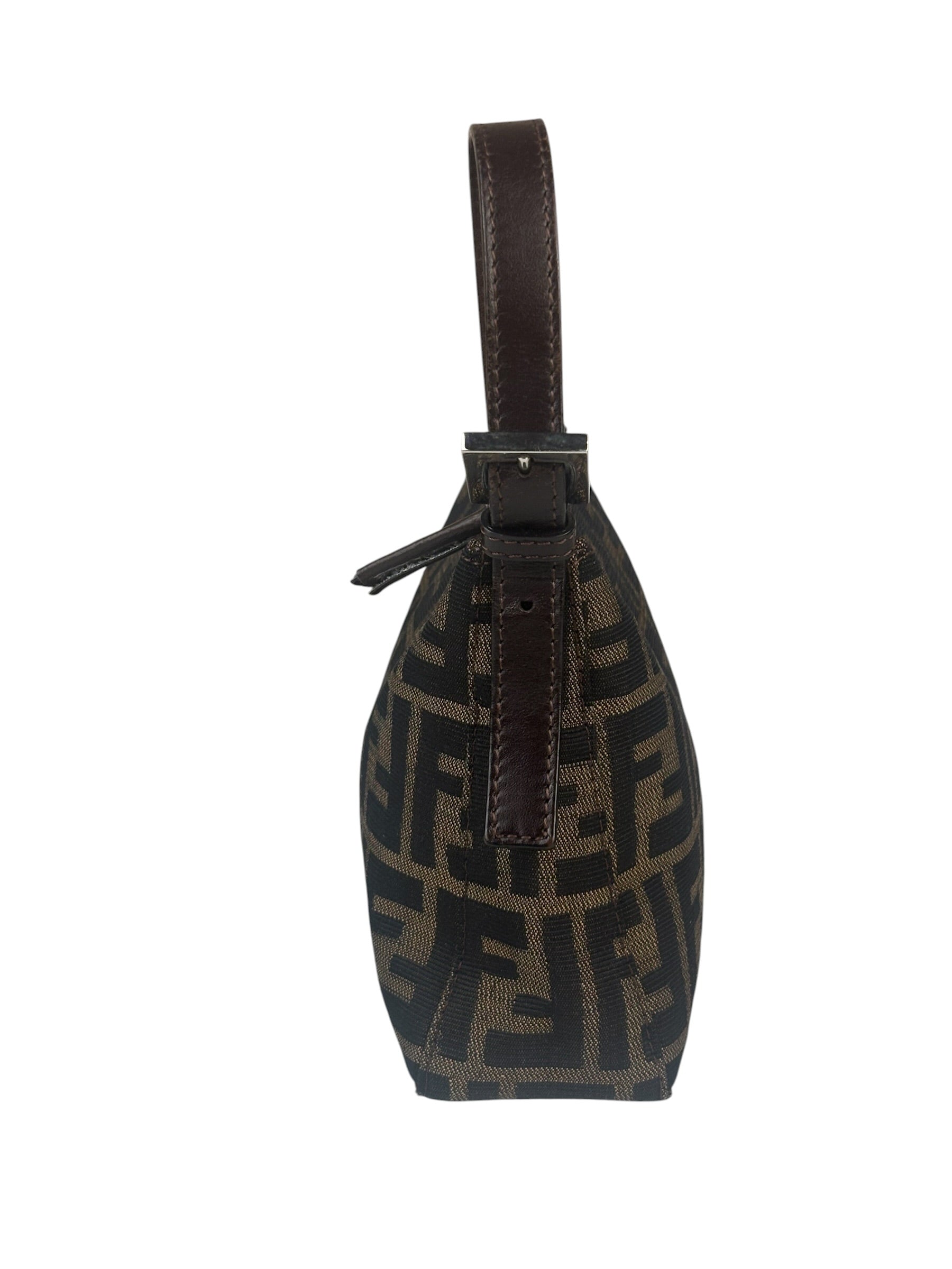 Fendi Leather Trim Zucca Pochette