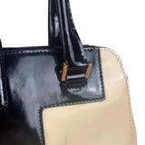 Gucci Cream/Beige Patent Leather Square Hand Bag