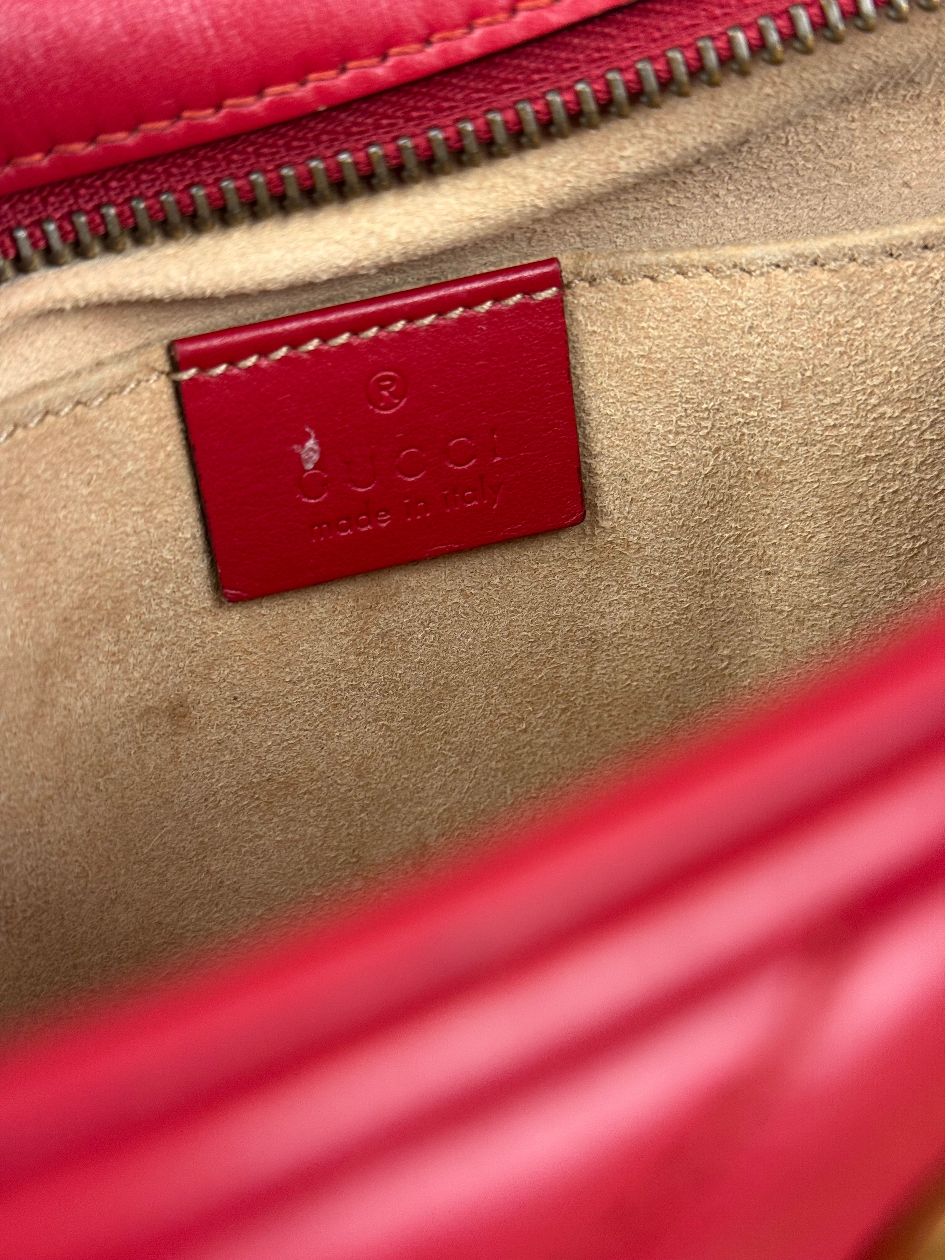 Gucci Leather GG Red Marmont Crossbody