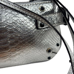 Chloe Metallic Silver Leather Paddington Pochette