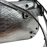 Chloe Metallic Silver Leather Paddington Pochette