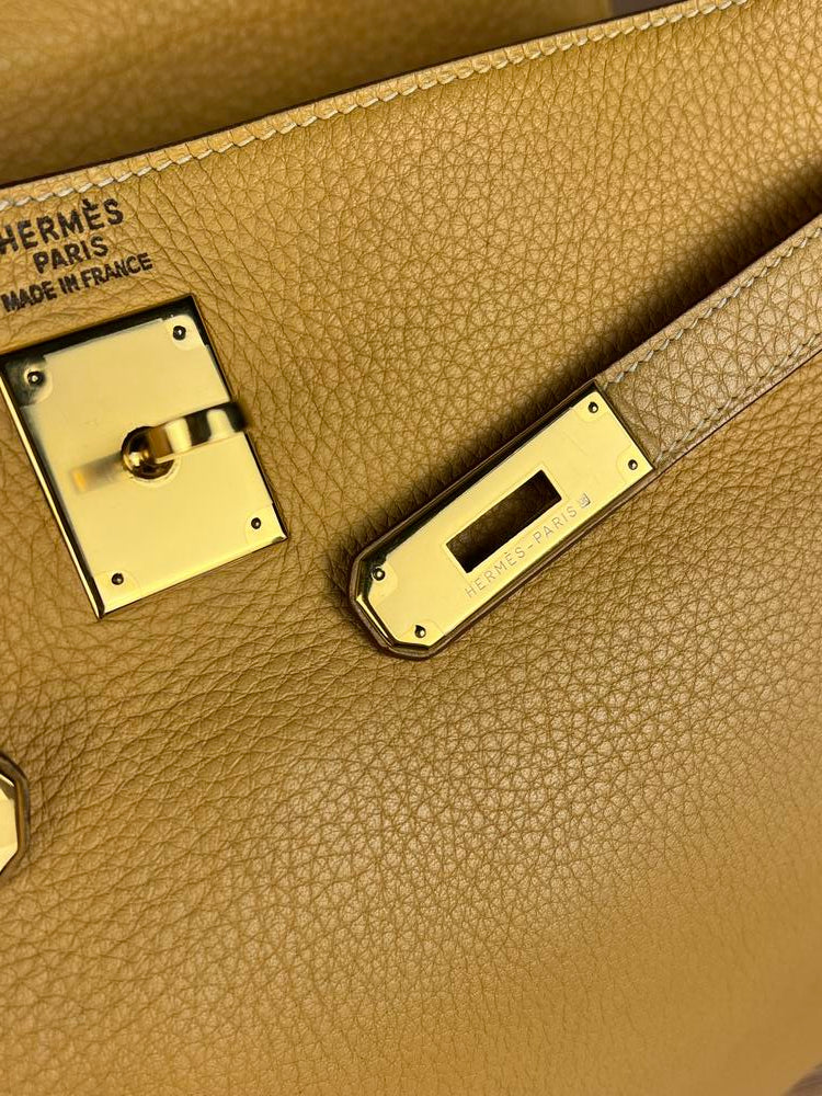 Hermes Kelly 35 Ambre Togo Gold 1997 Handbag