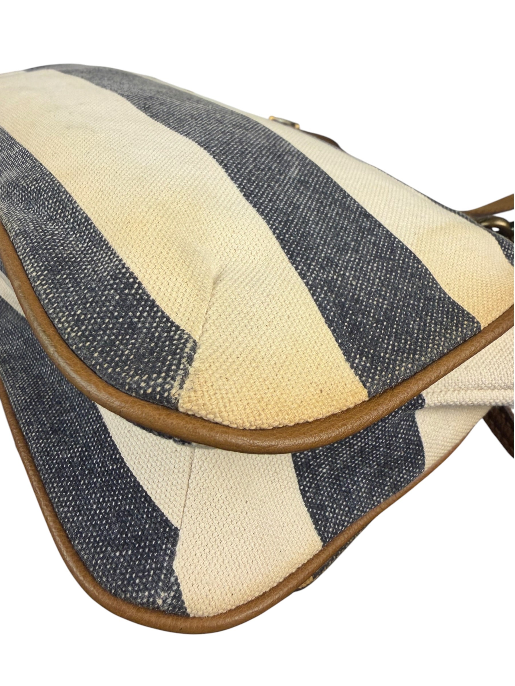 Burberrry Multicolor Leather Trim Striped Crossbody Bag