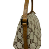 Gucci Brown Leather Trim GG Boat Pochette