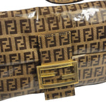 Fendi Brown Vinyl Zucca Baguette