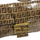Fendi Brown Vinyl Zucca Baguette