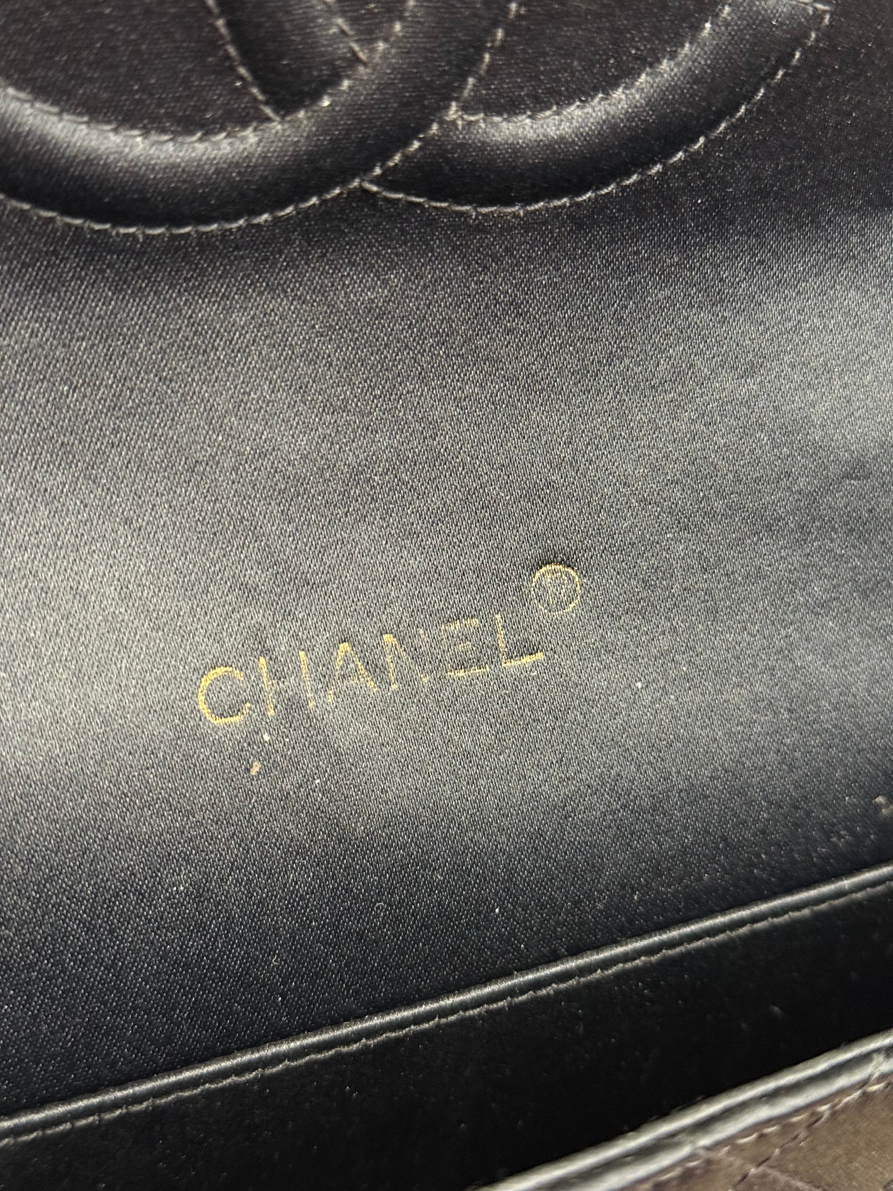 Chanel Black Quilted Satin Gripoix 1986