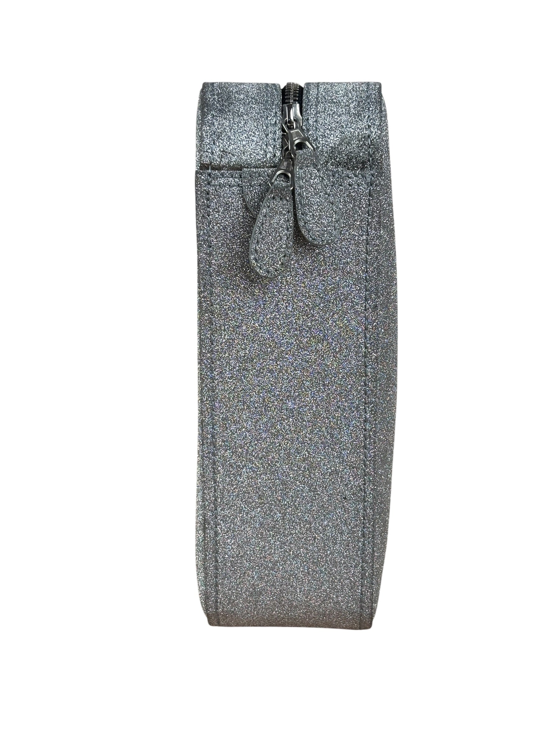 Balenciaga Silver GlitterLeather Triangle Two-Way Bag