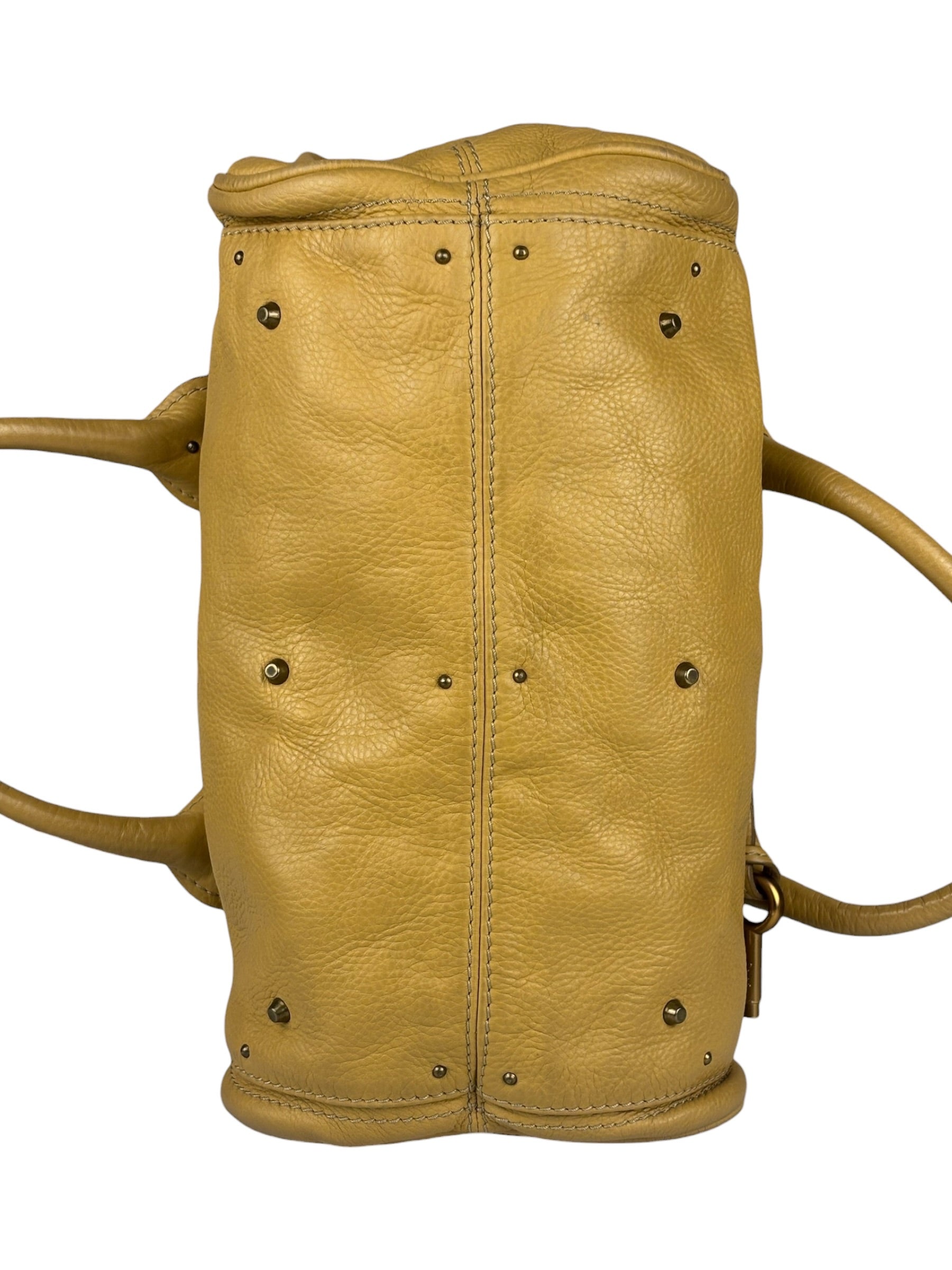 Chloe Yellow Leather Paddington Shoulder Bag