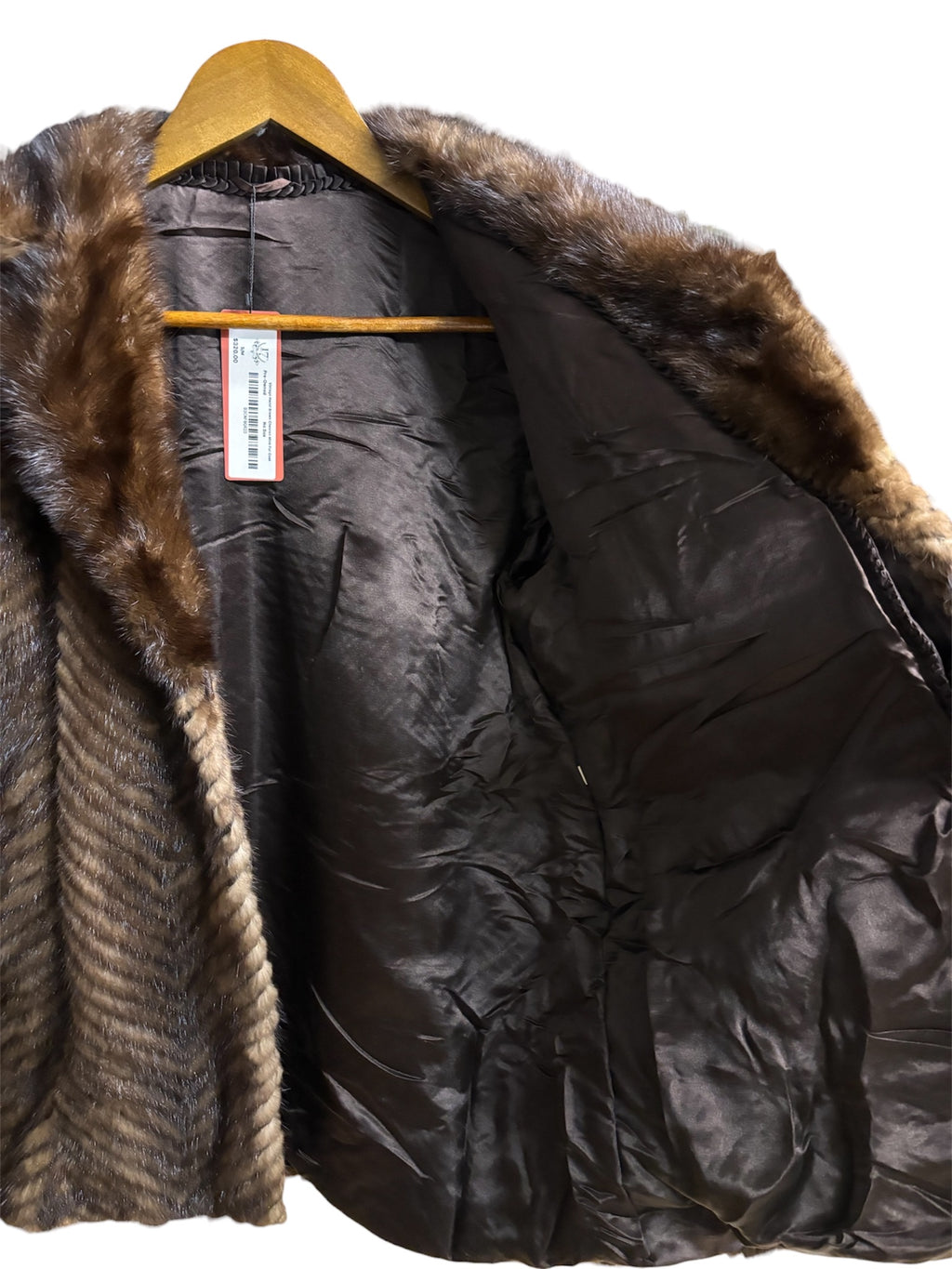 Vintage Hazel Brown Chevron Mink Fur Coat