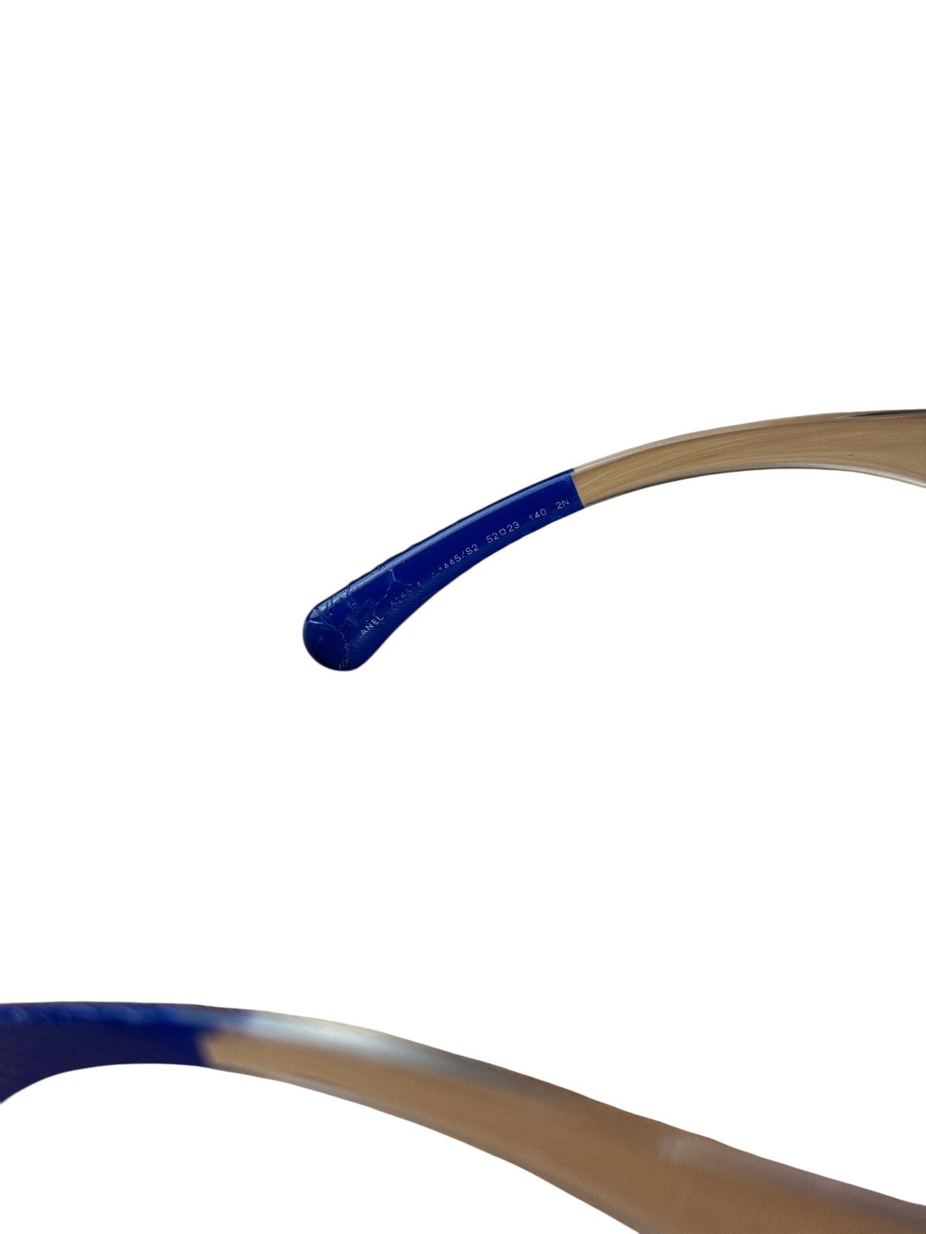 Chanel Vintage Blue Round Frame Sunglasses
