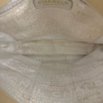Chanel Vintage Beige Canvas Quilted Chocolate Bar Tote 2003