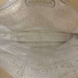 Chanel Vintage Beige Canvas Quilted Chocolate Bar Tote 2003