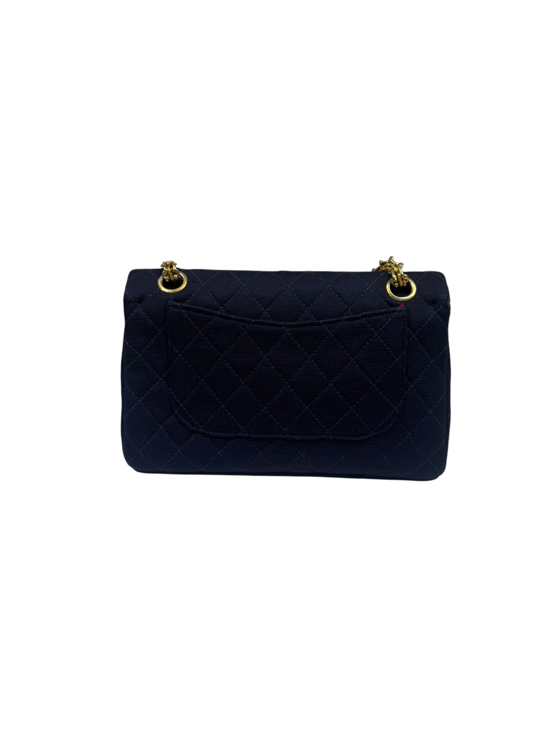 Chanel Navy Quilted Denim Double Flap Bag