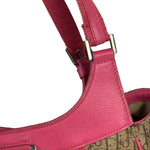 Christian Dior Vintage Pink Leather Trim Diorssimo Street Chic Shoulder Bag
