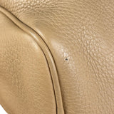 Prada Beige Leather Vitello Daino Buckle Shoulder Bag