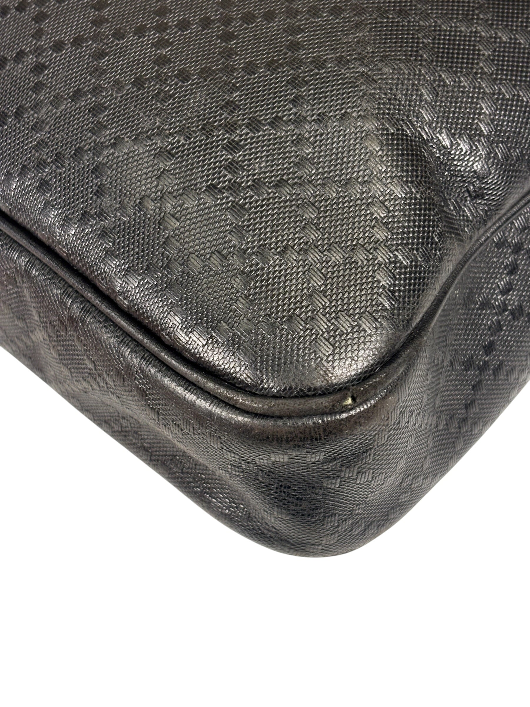 Gucci Black Leather Diamante Briefcase