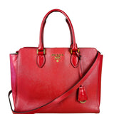 Prada Red Saffiano Leather 2Way Tote