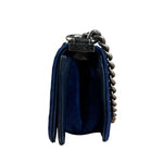 Chanel Blue Velvet Quilted Mini Boy Bag 2012