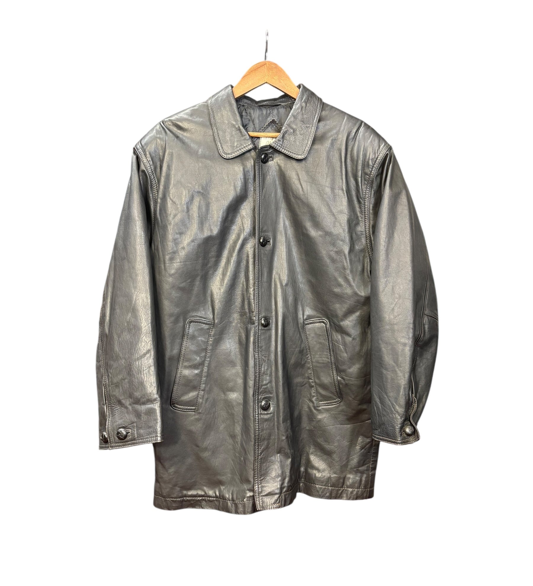 Gleman Vintage Black Leather Coat