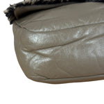 Chanel Taupe Leather Funny Tweed Fringe Flap Bag 2010