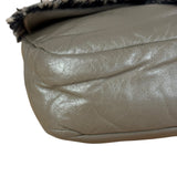 Chanel Taupe Leather Funny Tweed Fringe Flap Bag 2010