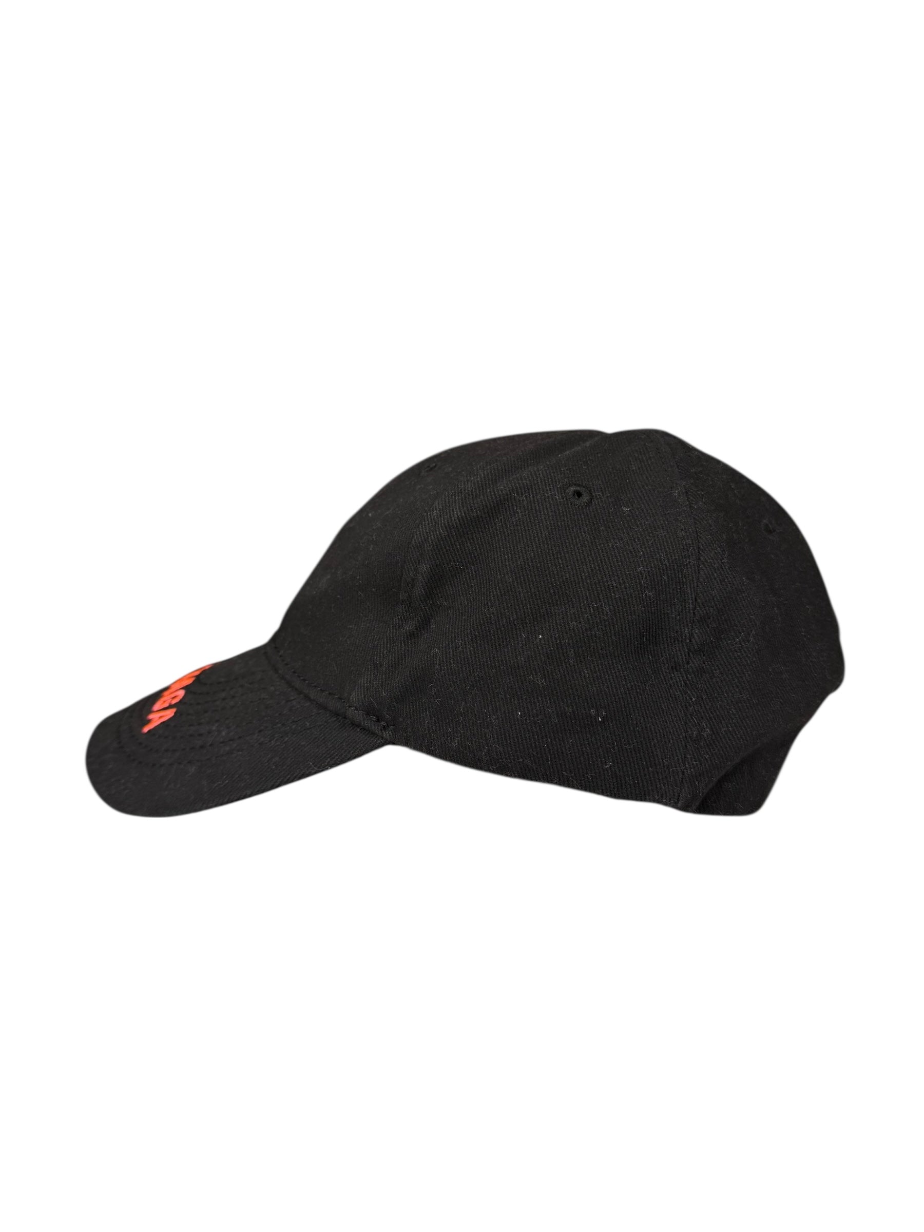 Balenciaga Black Neon Pink Logo Cap
