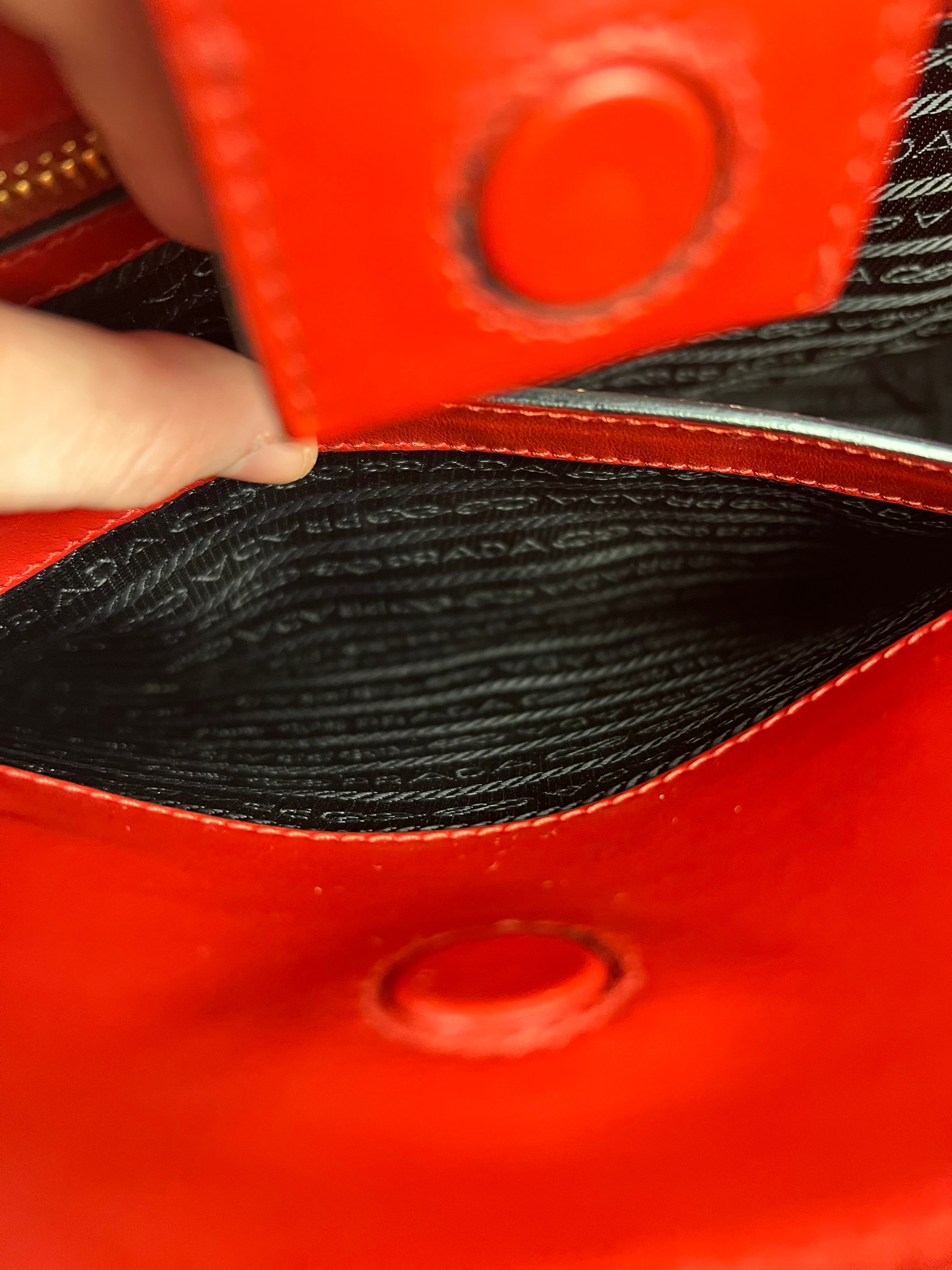 Prada Red Saffiano Leather 2Way Tote