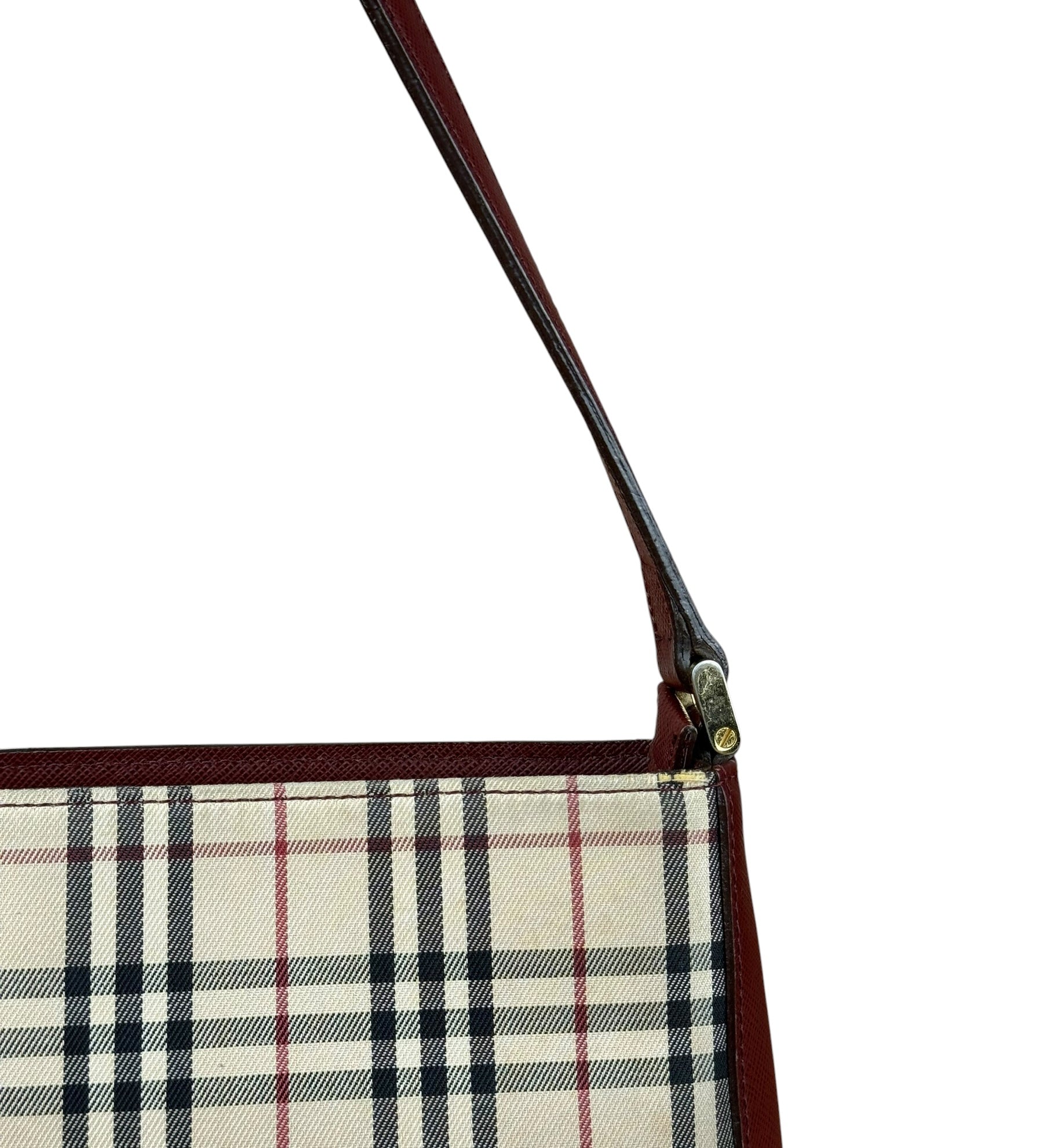 Burberry Vintage House Check Canvas/Leather Shoulder Bag
