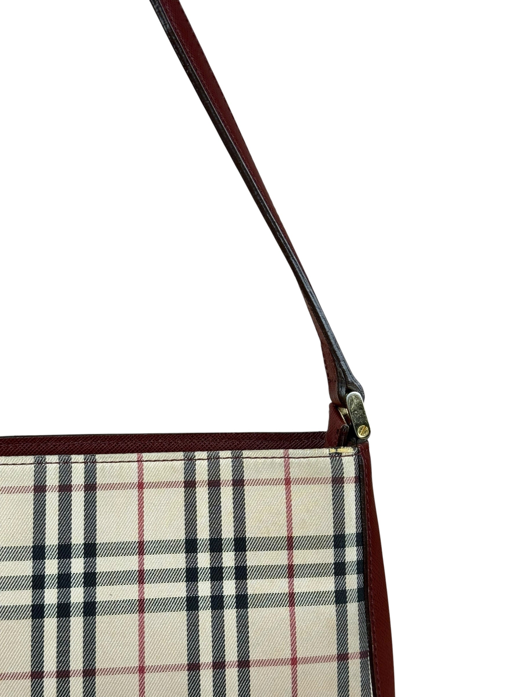 Burberry Vintage House Check Canvas/Leather Shoulder Bag