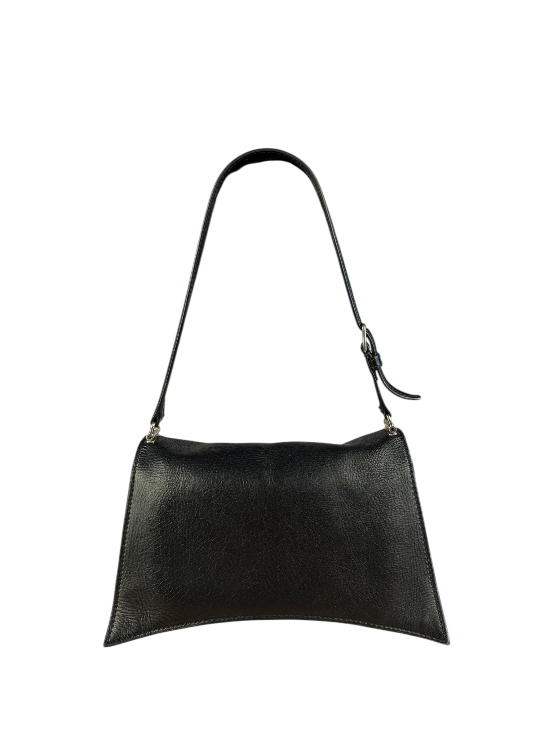 Balenciaga Crush Sling Shoulder Bag Black Leather
