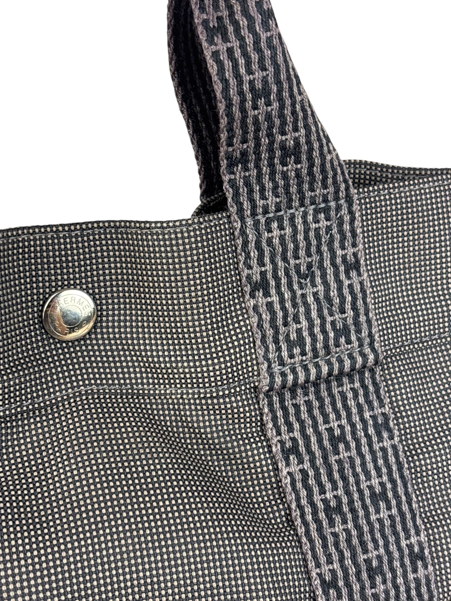 Hermes Grey Canvas Herline Tote Bag