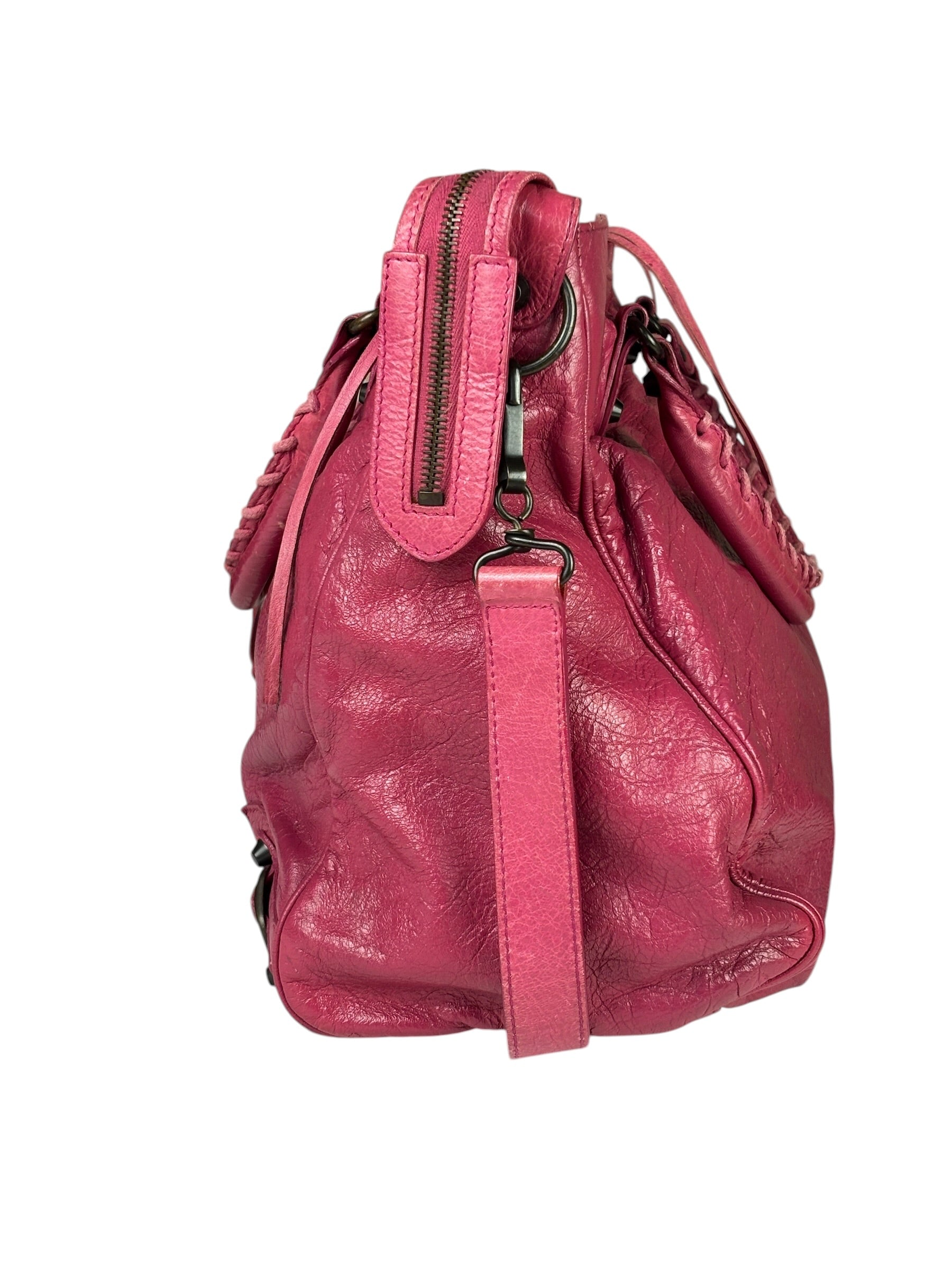 Balenciaga Pink Leather Classic City Two-Way Bag