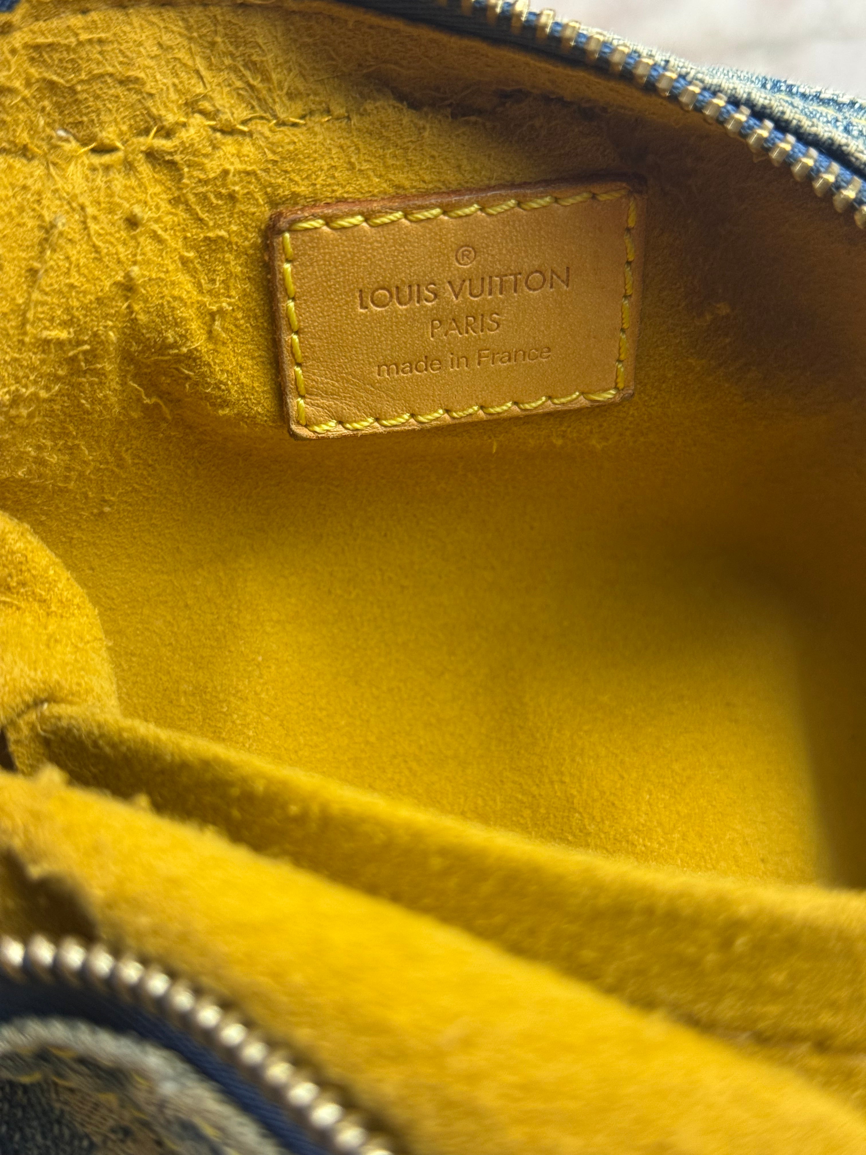 Louis Vuitton Vintage Denim Leather Trim Monogram Baggy Shoulder Bag MM
