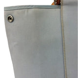 Hermes Light Blue Canvas Leather Trim Cabag Elan Tote