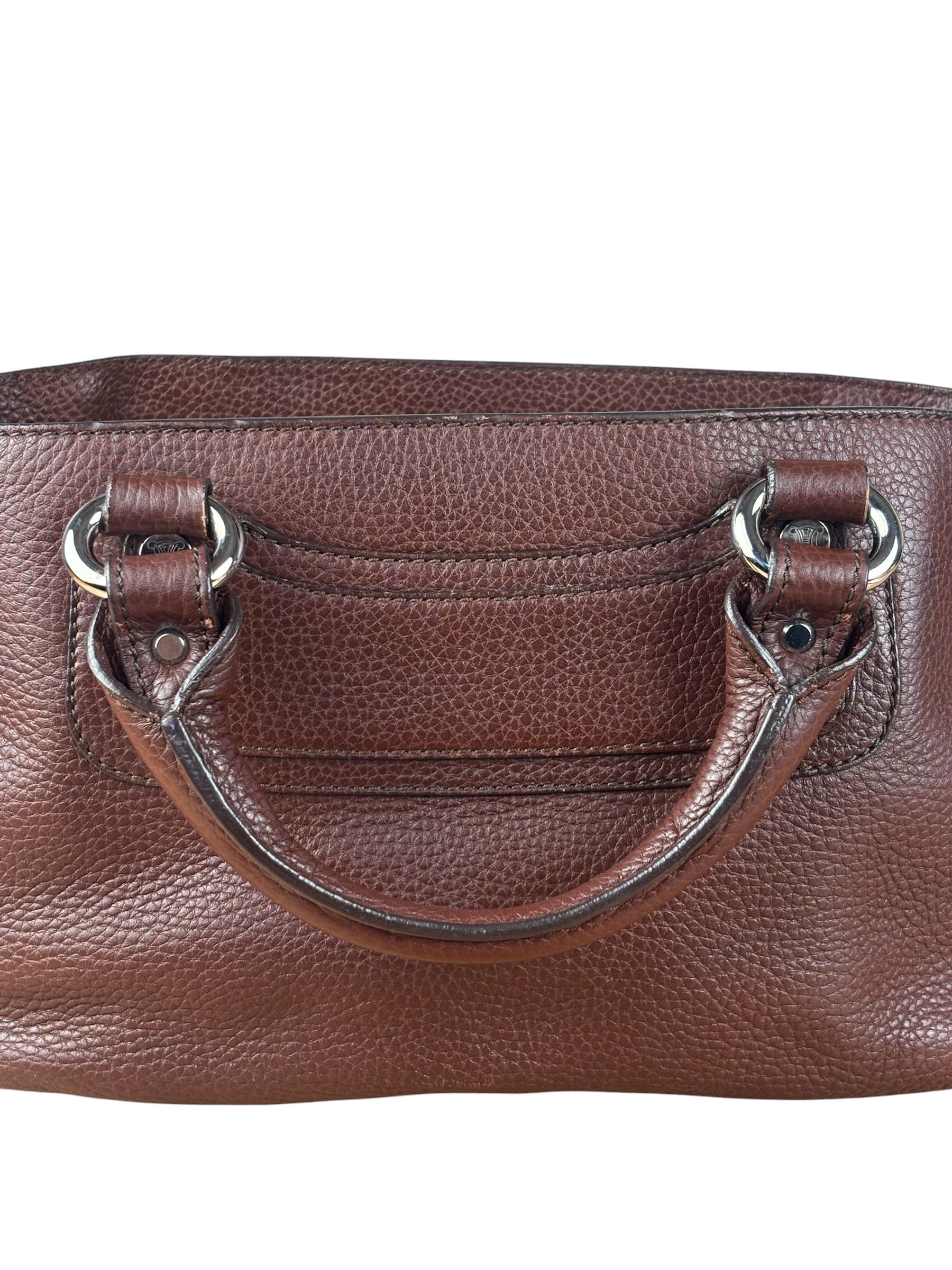 Celine Brown Pebbled Leather Boogie Handbag