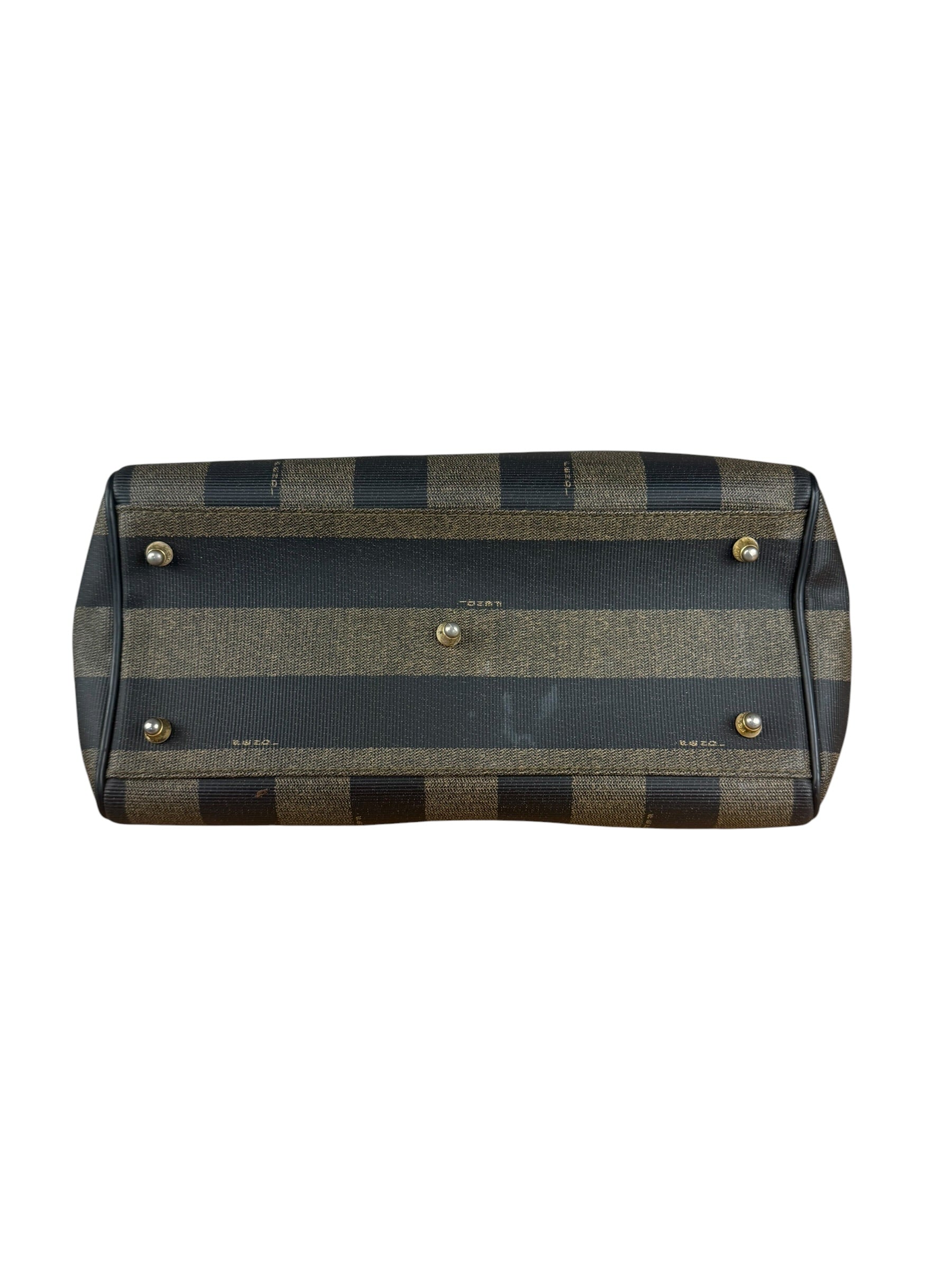 Fendi Vintage Pequin Stripped Mini Boston Bag