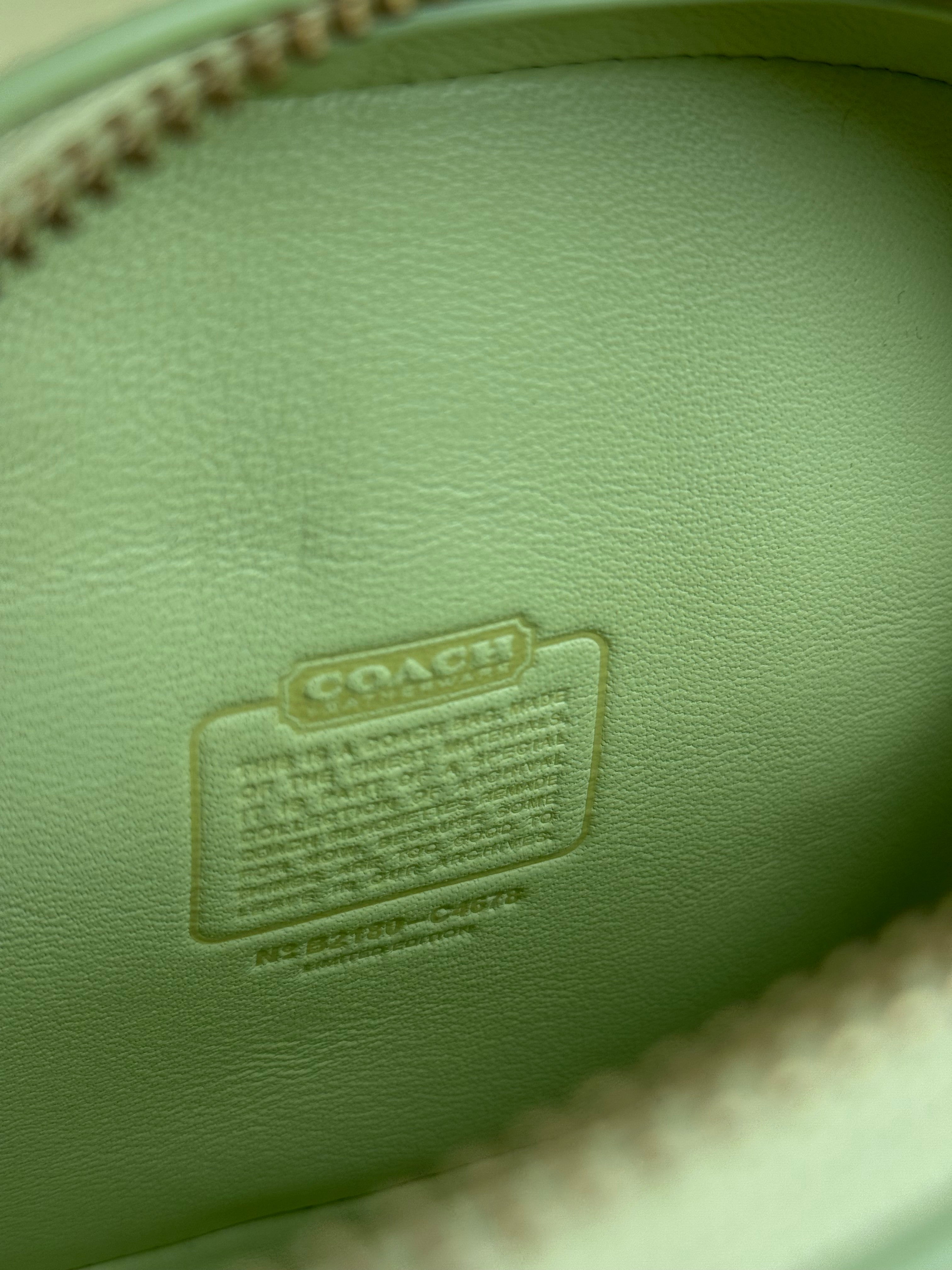 Coach Lime Nappa Leather Top Handle Bag