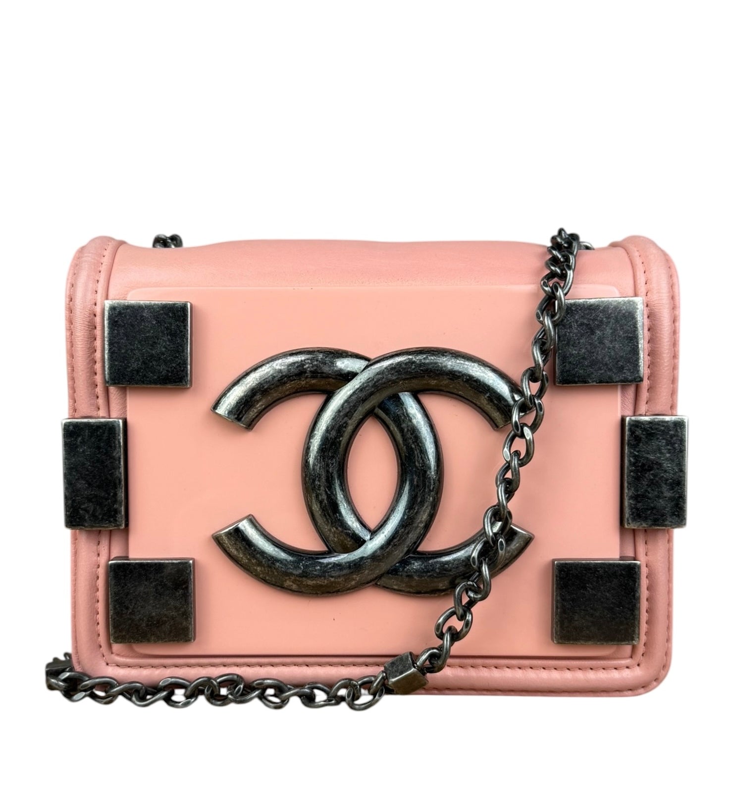 Chanel Pink Mini Boy Brick Chain Flap Bag 2013