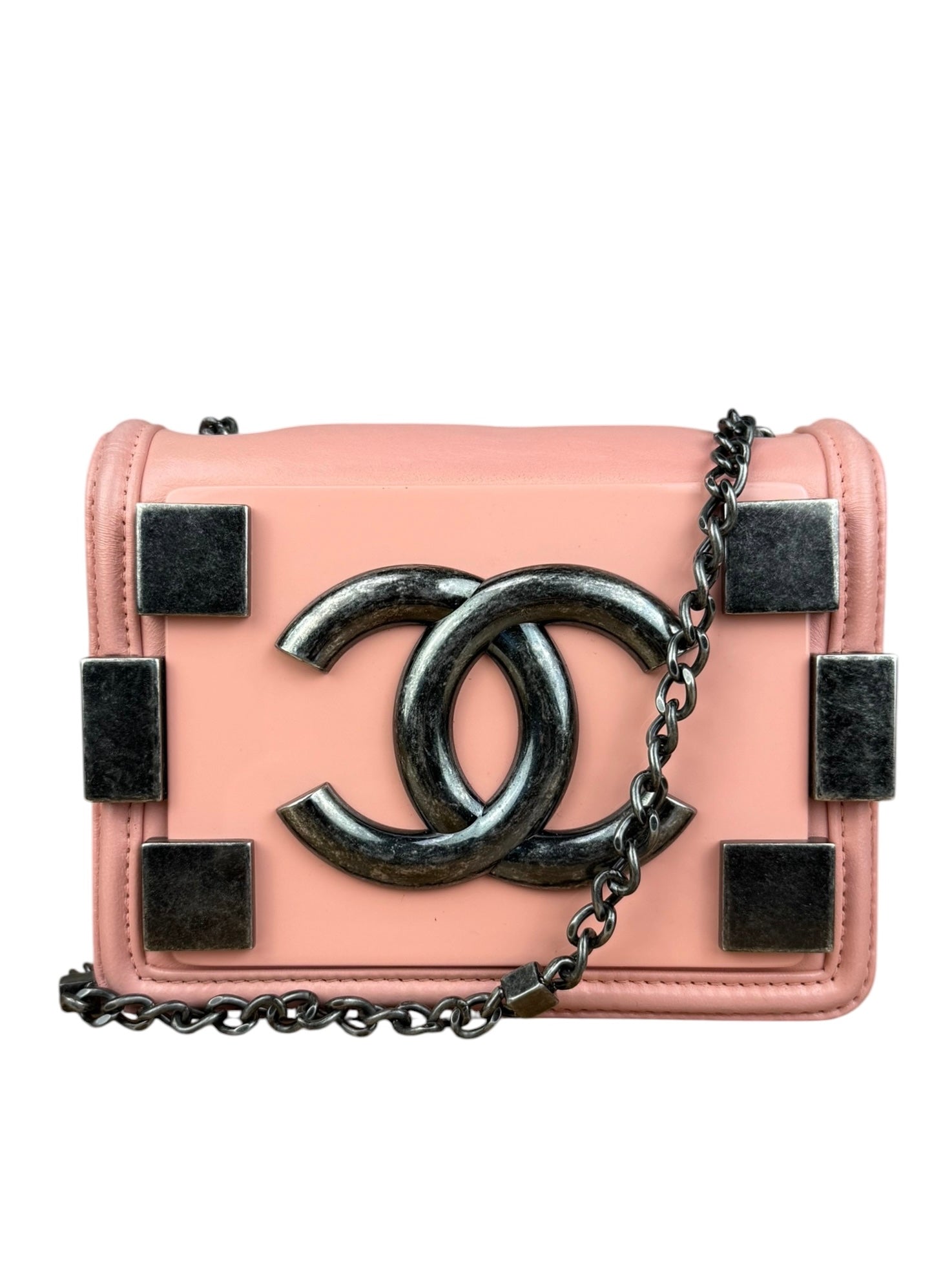 Chanel Pink Mini Boy Brick Chain Flap Bag 2013