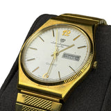 Jules Jurgensen Quartz Day Date Gold Toned Watch
